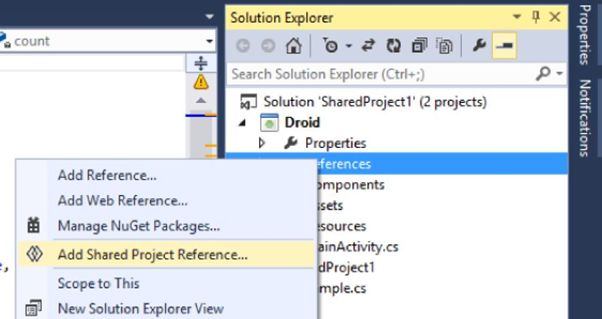 Add Shared Project Reference